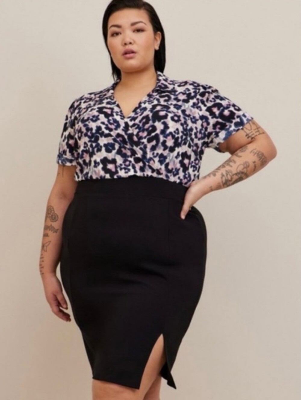 Torrid Black High-Waist Ponte Pencil Skirt 00 NWT